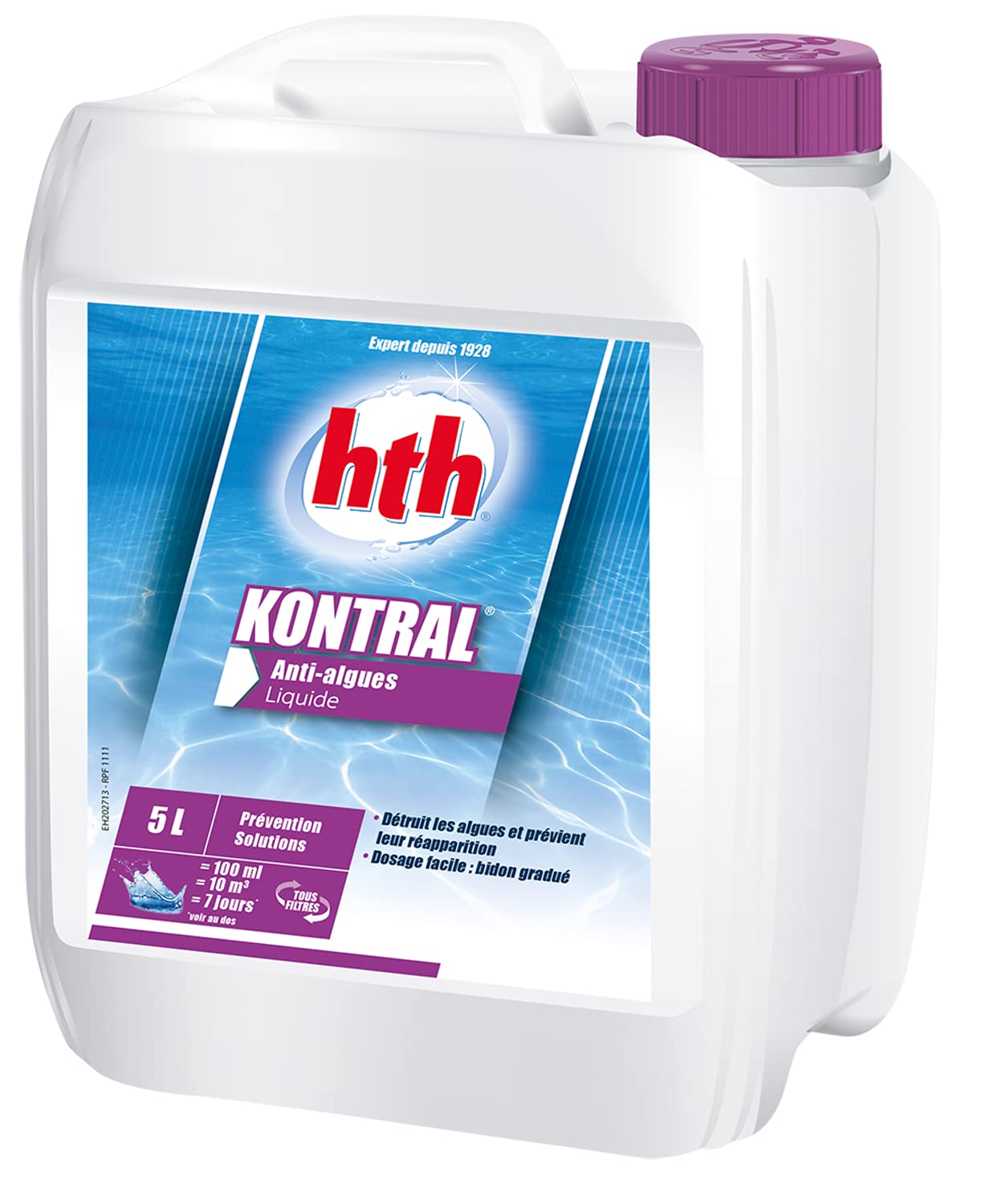 HTH KONTRAL Liquide - 5L | Anti-Algues - Standard + 10 Tests HPS OFFERTS 6 en 1
