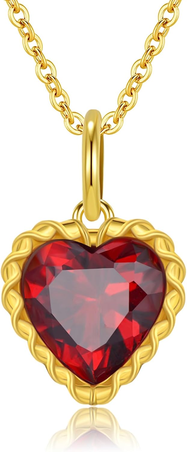 14K Solid Gold Heart/Double hearts/Crystal/Celtic Knot/Y Lariat/Diamond Dainty Heart Necklace for Women Her Lover Mom Anniversary Christmas Birthday Gifts