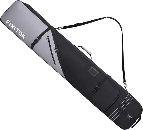 Miniatura 14 de Bolsa de snowboard y esquí para viajes aéreos, bolsa de snowboard acolchada completa, impermeable, para botas, ropa, casco y equipo, bolsa de esquí