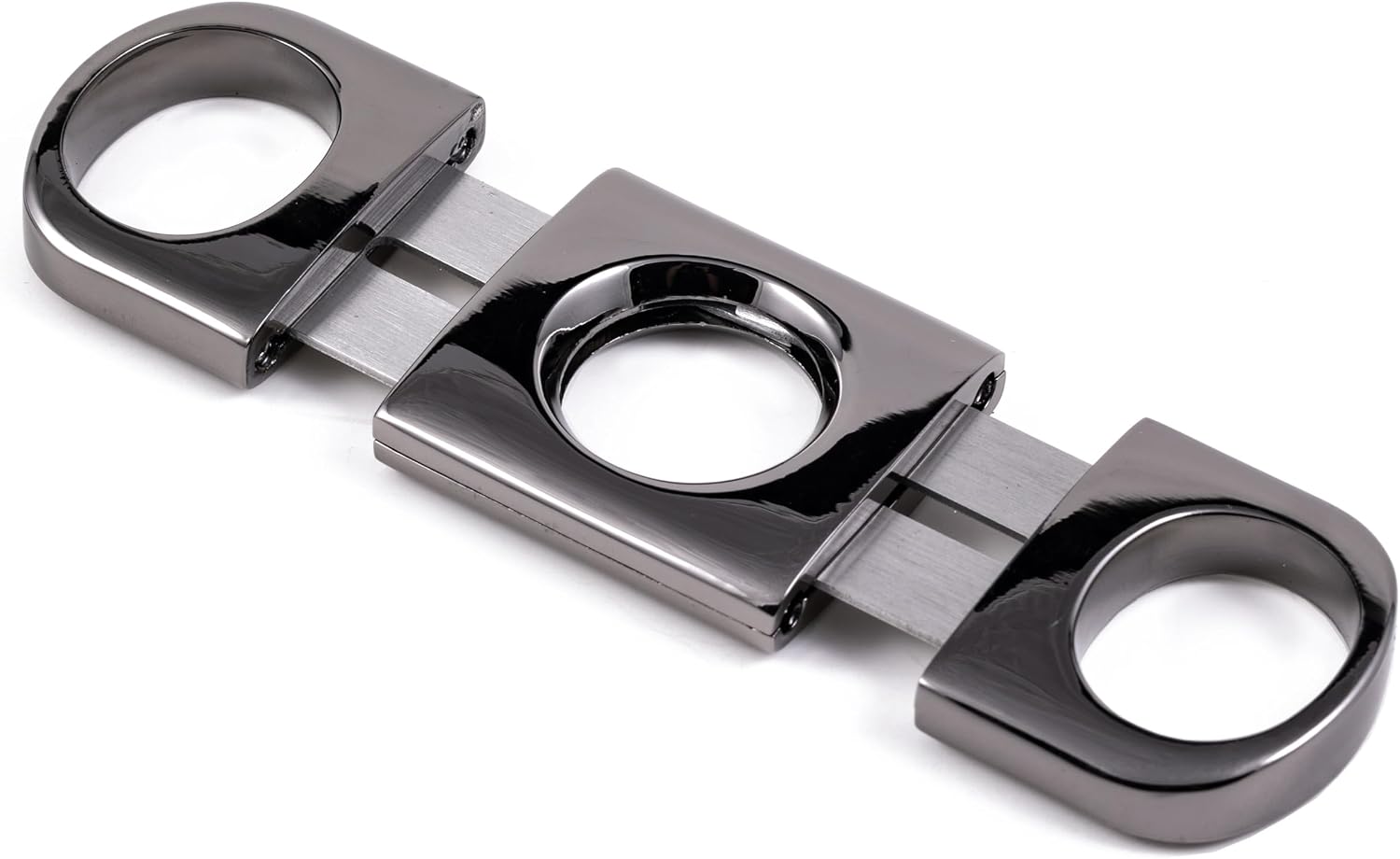 Prestige Import Group - Heavy Body Guillotine Double Blade Cigar Cutter - Up to 56 Ring Gauge - Color: Gun Metal Gray