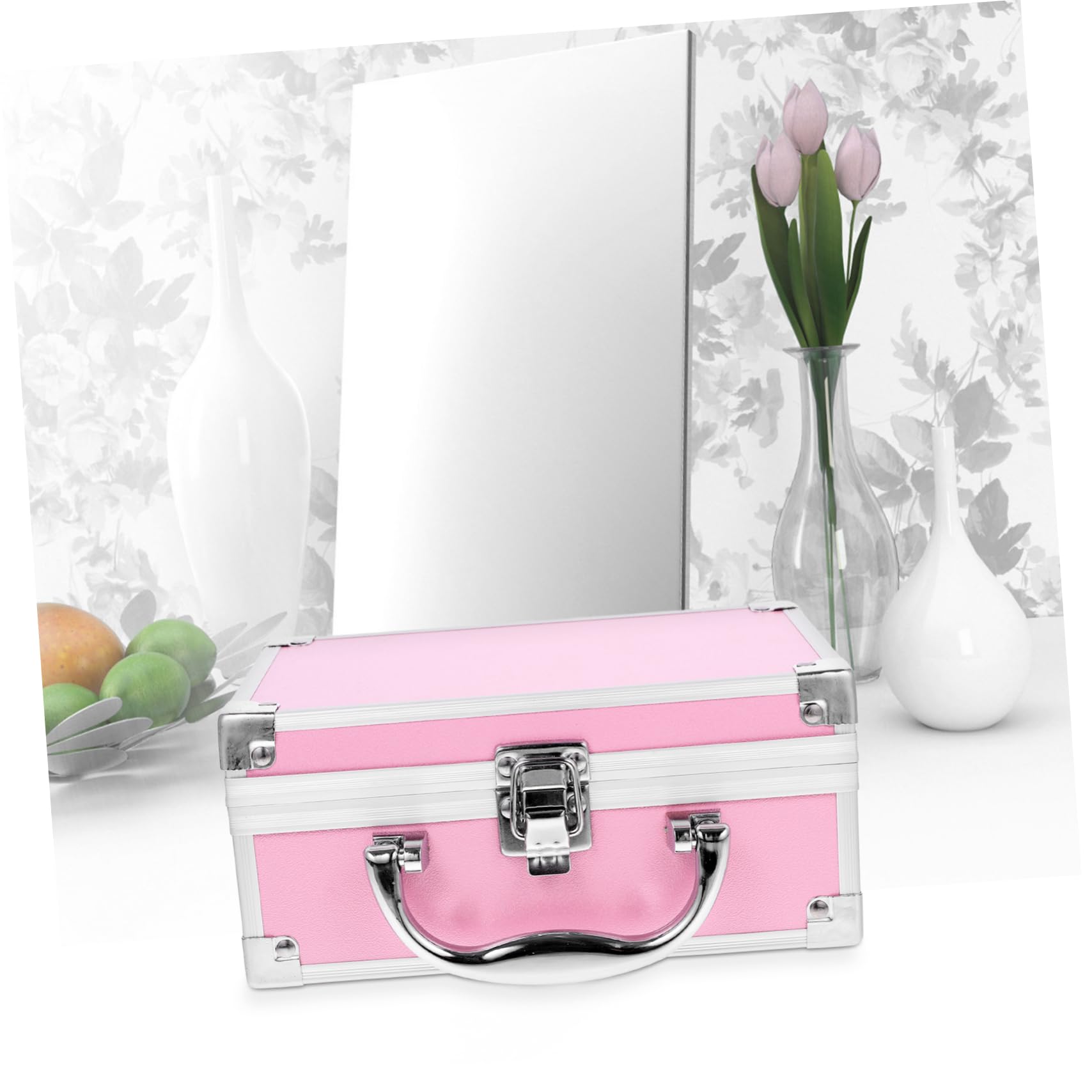 MAGICLULU Valigetta Per Cosmetici in Lega Di Alluminio Organizer Per Trucco Da Viaggio Scatola Per Trucco Ampio Spazio Custodia Per Strumenti Leggera e Portatile