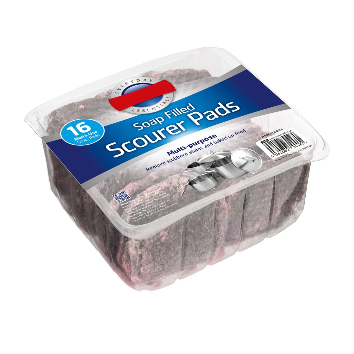 Soap Filled Scourer Pads for Easy Dishwashing Heavy-Duty Washing Up Sponge & Metal Scourer Combo - Image 3