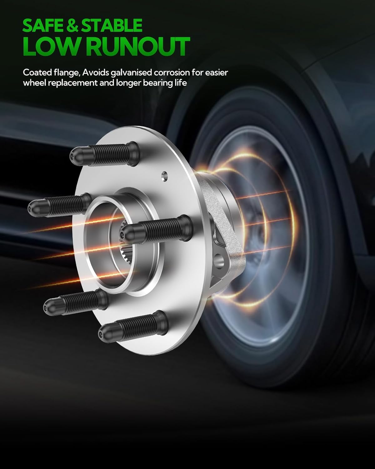 512327 2PCS Rear Wheel Hub Bearing Compatible with Acura TSX 2004-2008, Honda Accord 2005-2007,5 Lug