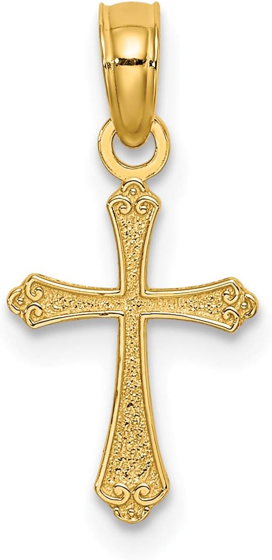 14k Budded Cross Pendant