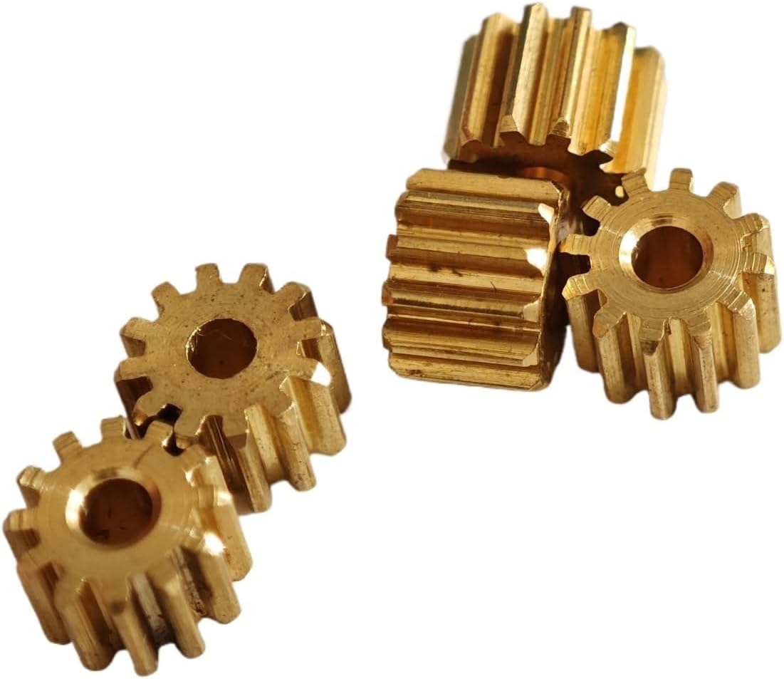 5pcs 3.3mm Diameter Brass Gear 0.5 Module 9 Teeth Flat Spur Gear 1mm 1.5mm Tight Fit 0.5M 9T DIY Model Pinion Shaft Pinion(2.2mm Thick 1.48mm bore)