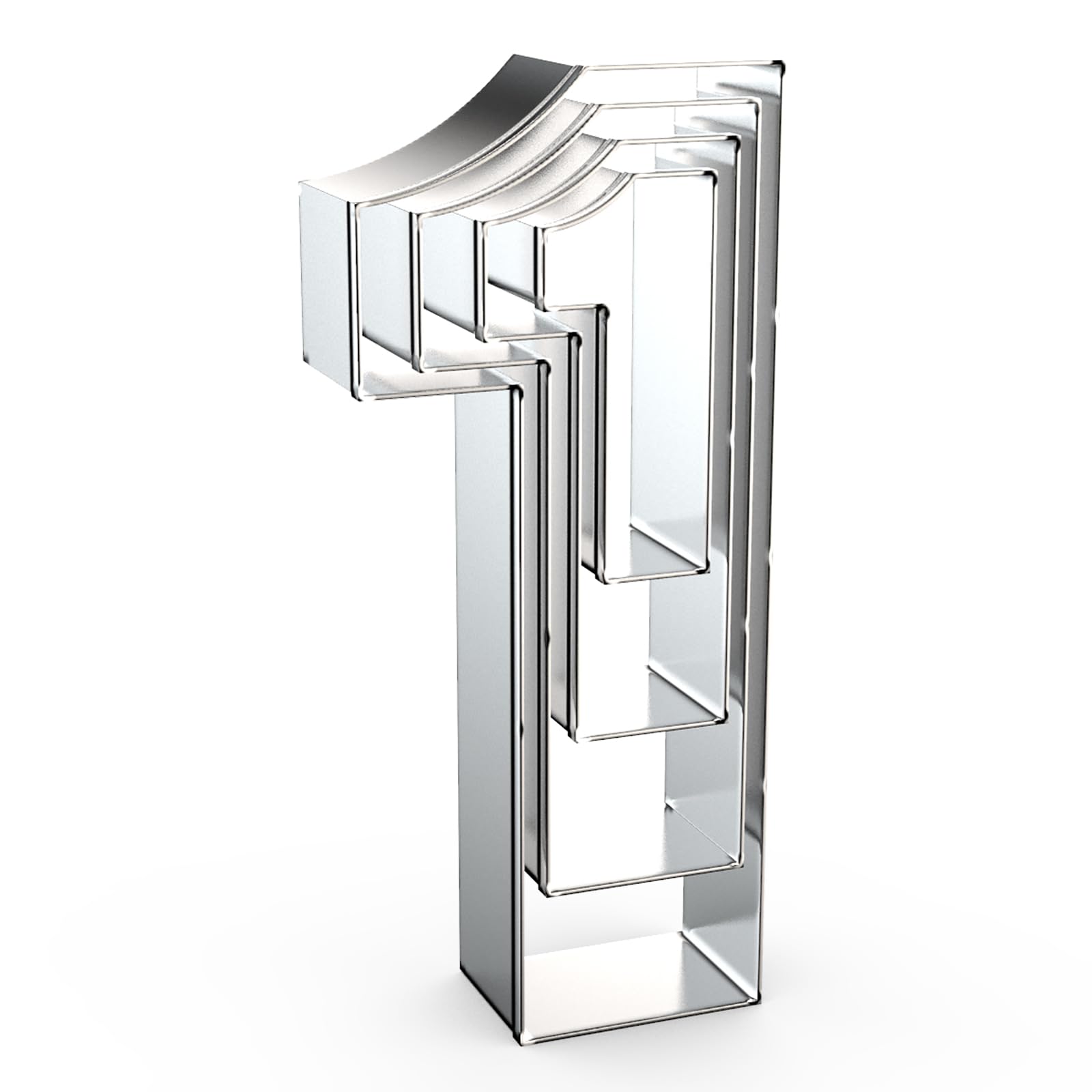 Number One #1 Cookie Cutter Set for Baking, 5/4/3/2 inch, 4 Piece, Stainless Steel