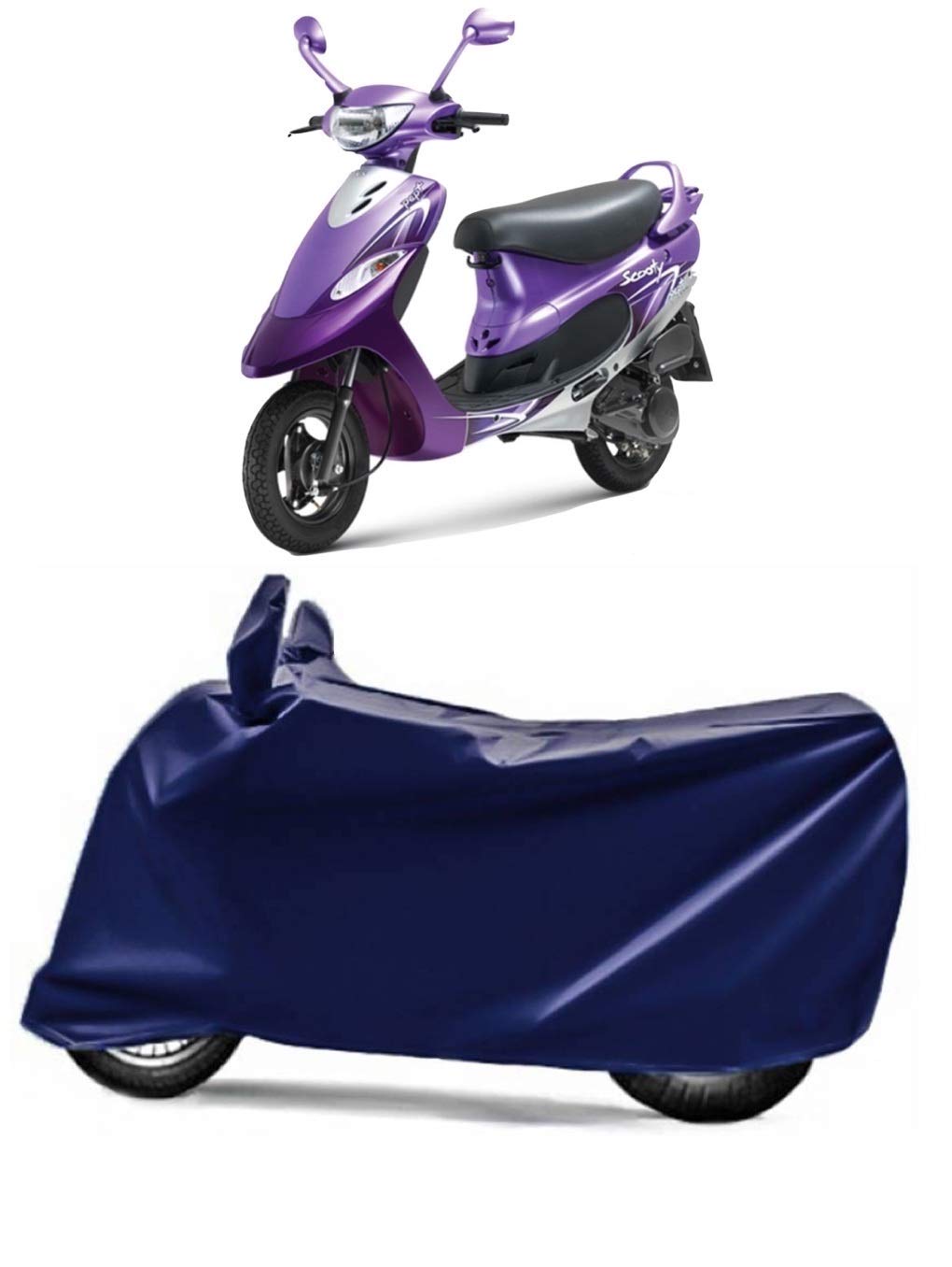 R RAYVIN STAR® Imported Quality Two Wheeler Cover for All Models of TVS Scooty Pep+ Including BS6 Model with Ultra Surface Body Protection (Navy Blue)-image-41