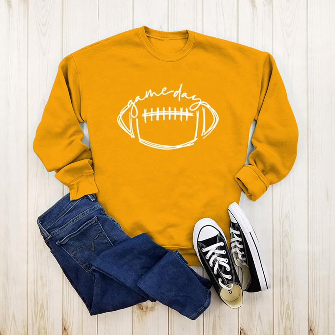 Women Crewneck Long Sleeve Football Game Day Sweatshirts