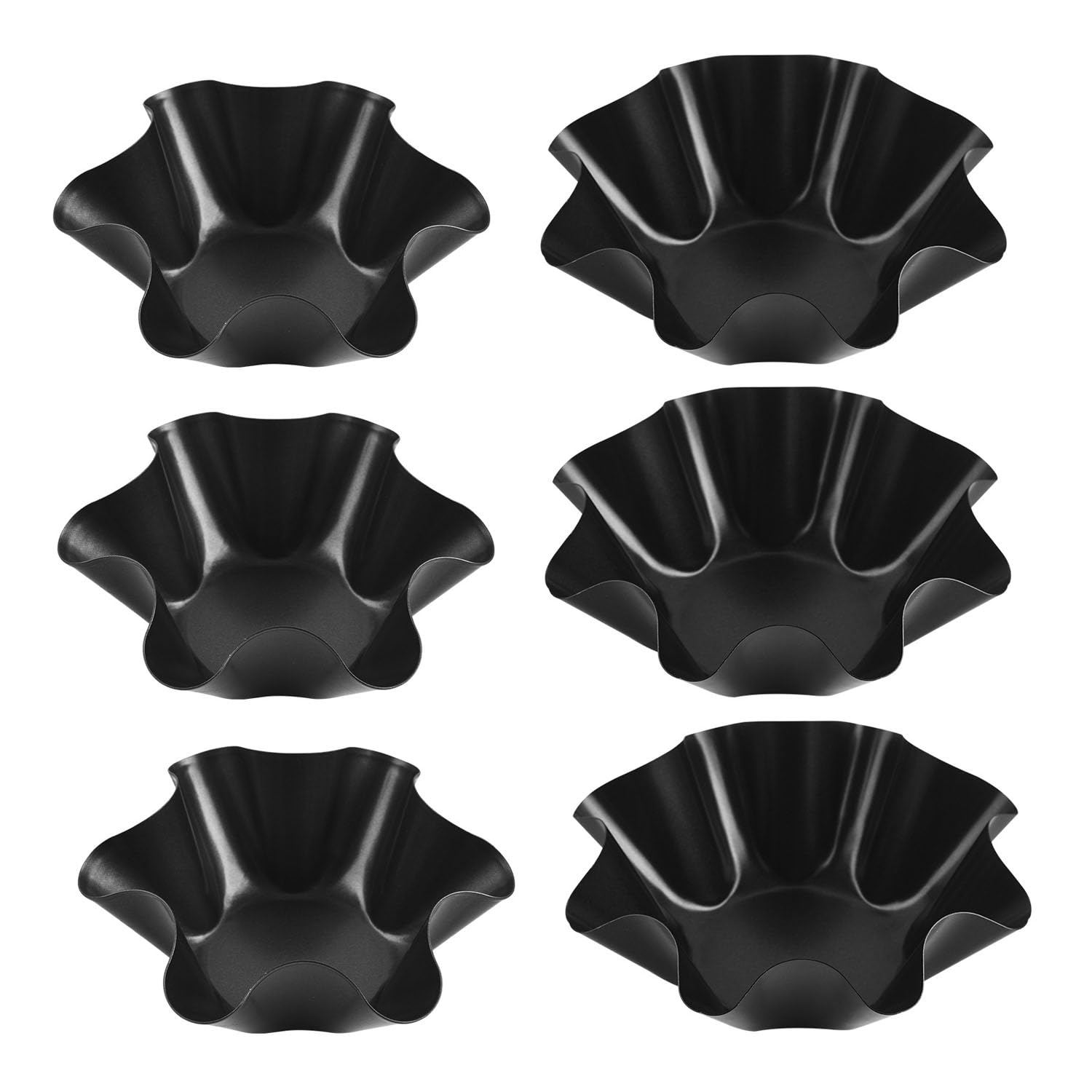 Tortilla-Bowl-Maker 6er-Set, Taco-Bowl-Schalenformer, mit 3 achteckigen und 3 sechseckigen Kuchenformen, aus Aluminiumlegierung, beschichtet, leicht zu reinigen, stapelbar