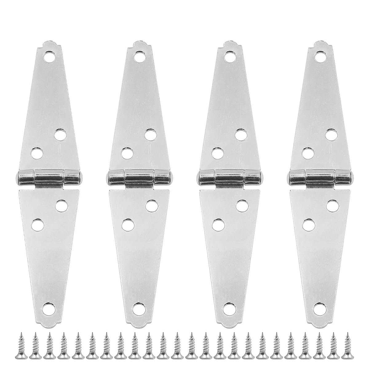 Set of 4 ZONADAH Garden Shed Door Gate Strap Hinges, M3 Rustproof With Screws for Windows Cabinet Doors, Showcase