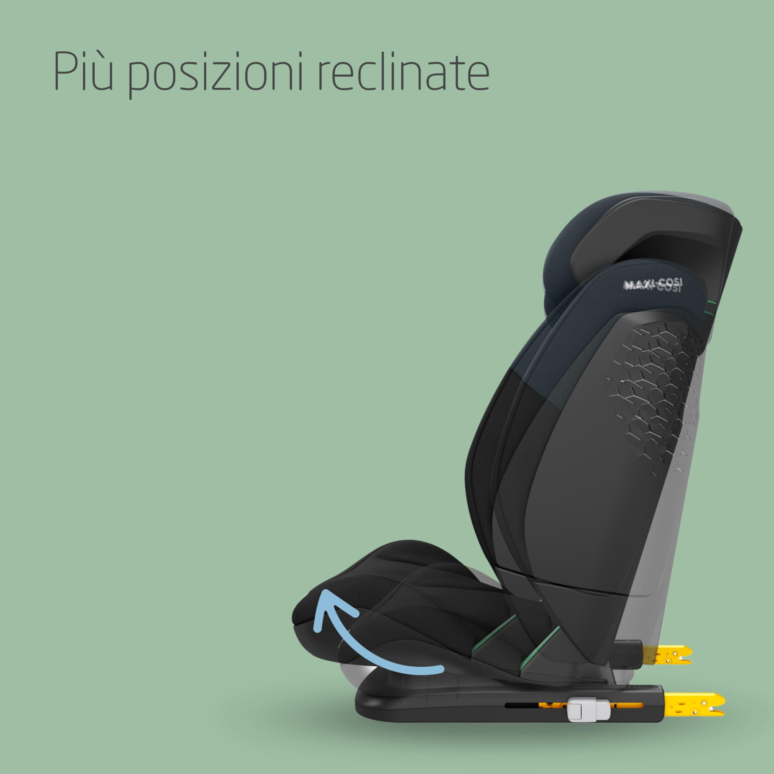 Maxi-Cosi RodiFix S i-Size, Seggiolino Auto ISOFIX Reclinabile in 3 Posizioni, 3,5-12 Anni (100-150 cm), Regolabile in Altezza/Larghezza, Protection G-CELL, Tecnologia AirProtect, Tonal Black