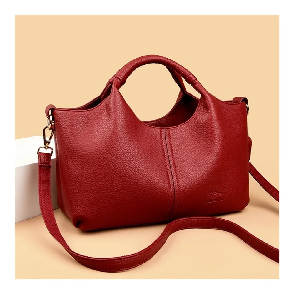 Weiches Leder Damen Handtasche Tote Bag Mode Luxus Frauen Schultertasche Trendy Weiblich Pendeln Crossbody Taschen Geldbörse