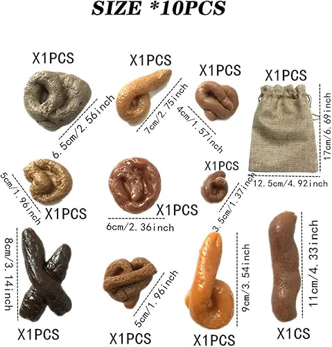 Miniatura 2 de MHNJA Juguete de excremento falso para excrementos falsos flotantes, accesorios decorativos para excrementos, 10 formas diferentes