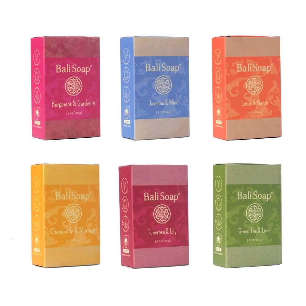Bali Soap - Collezione Donna - Sapone Naturale da Donna - Sapone da Donna per Viso e Corpo - Confezione da 6 saponi