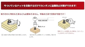 Amazon.co.jp: 中発販売 8mm盗難防止ナット SVR-M8SK 2個入り