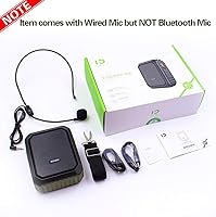 Vista 8 de Amplificador de voz portátil con micrófono con cable de 18 W, amplificador de voz personal Bluetooth, impermeable, grabación para profesores, guía