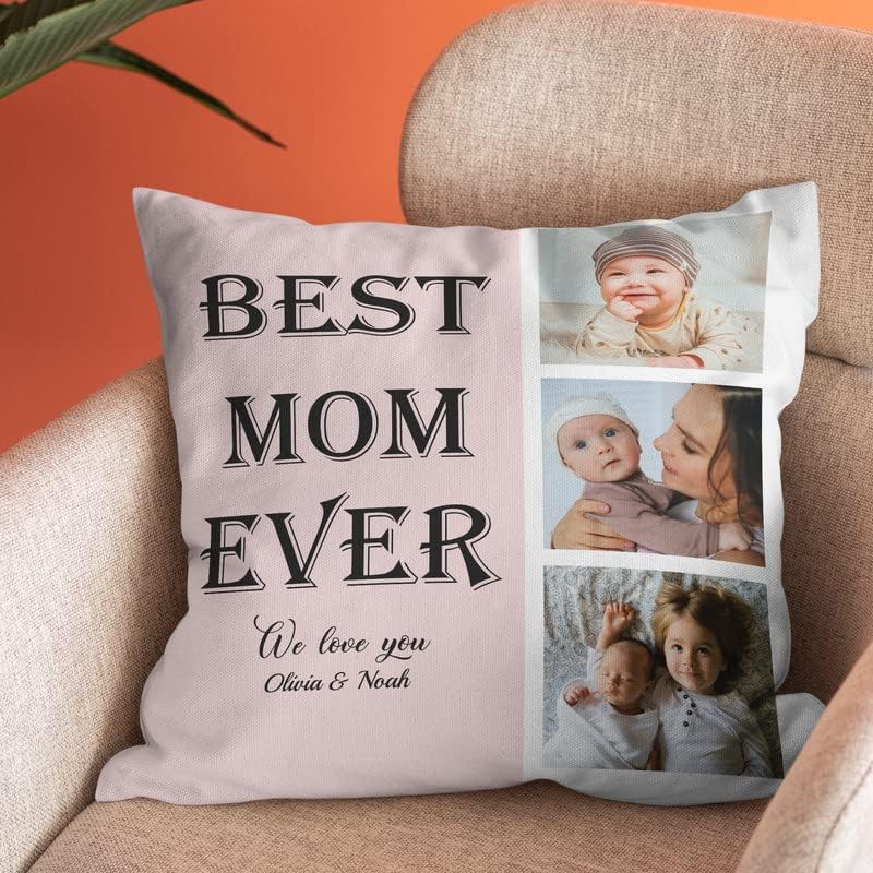 Miniatura 5 de Bivei Funda de almohada personalizada con imagen y texto, almohada decorativa personalizada para mamá, funda de almohada con fotos personalizada