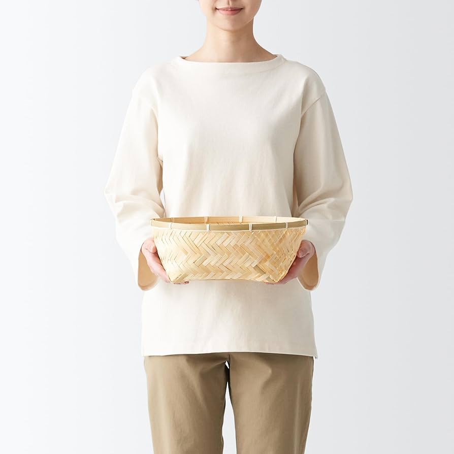 Amazon｜無印良品 竹 かご 大 浅型 KG0QTA2A｜パン・パイ器具