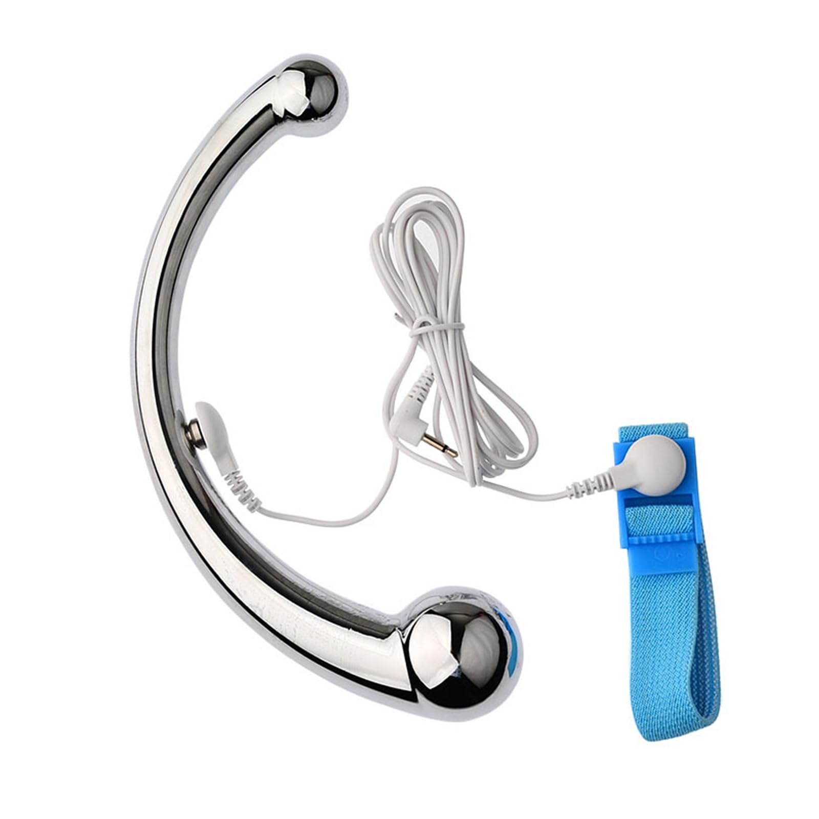 AMAZBEE Plug anali elettrici per il massaggio della prostata e del punto G Dildo a doppia testa in acciaio inossidabile Plug anali con stimolazione elettrica per uomini, donne e coppie (S,1)