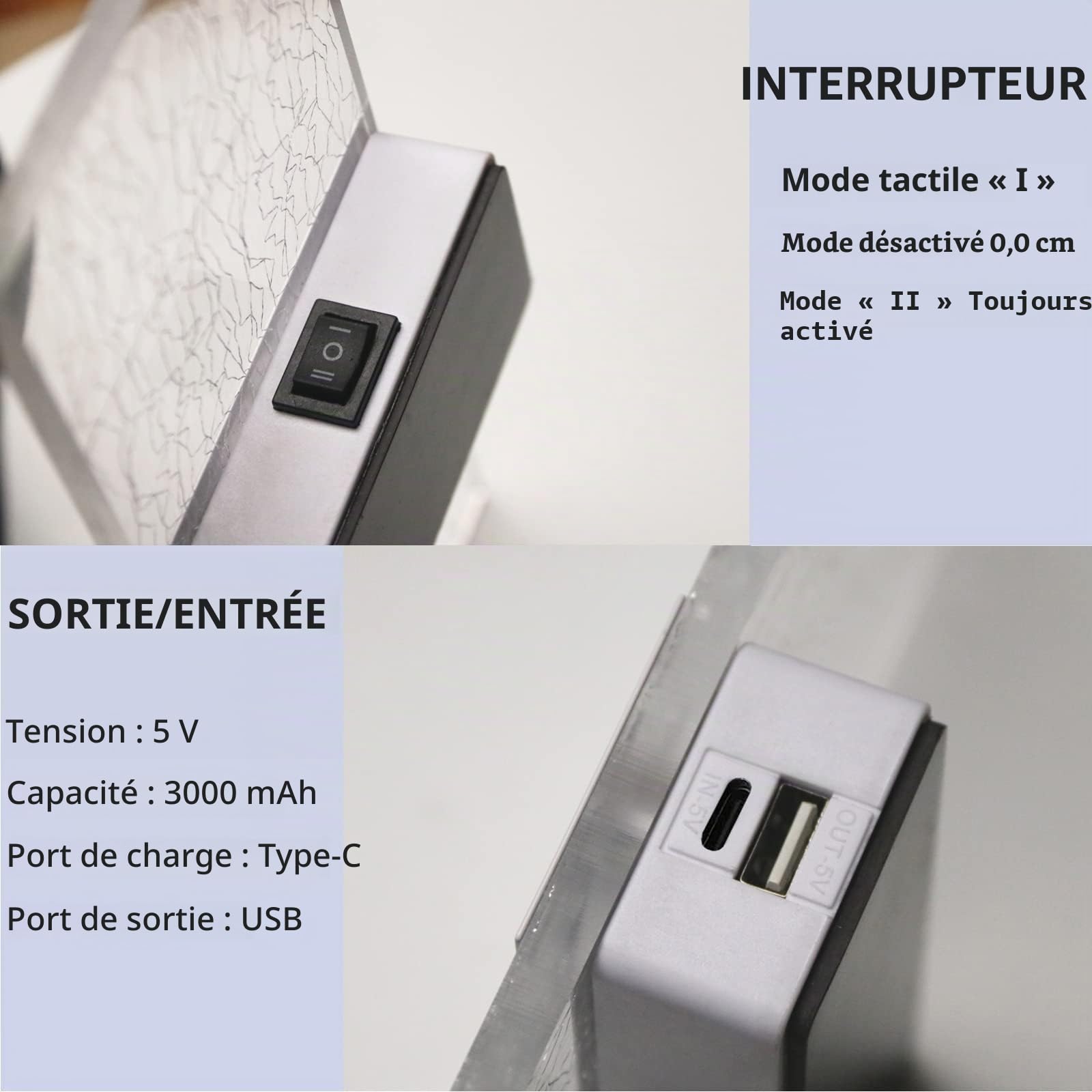 VOMI Lampe Murale à Piles, Applique Murale LED Sans Fil Rechargeable USB Magnétique Blanche Lot de 2 Lampe de Chevet Murale Chambre, 6000K Éclairage Mural Contrôle Tactile 3 Luminosité Réglable