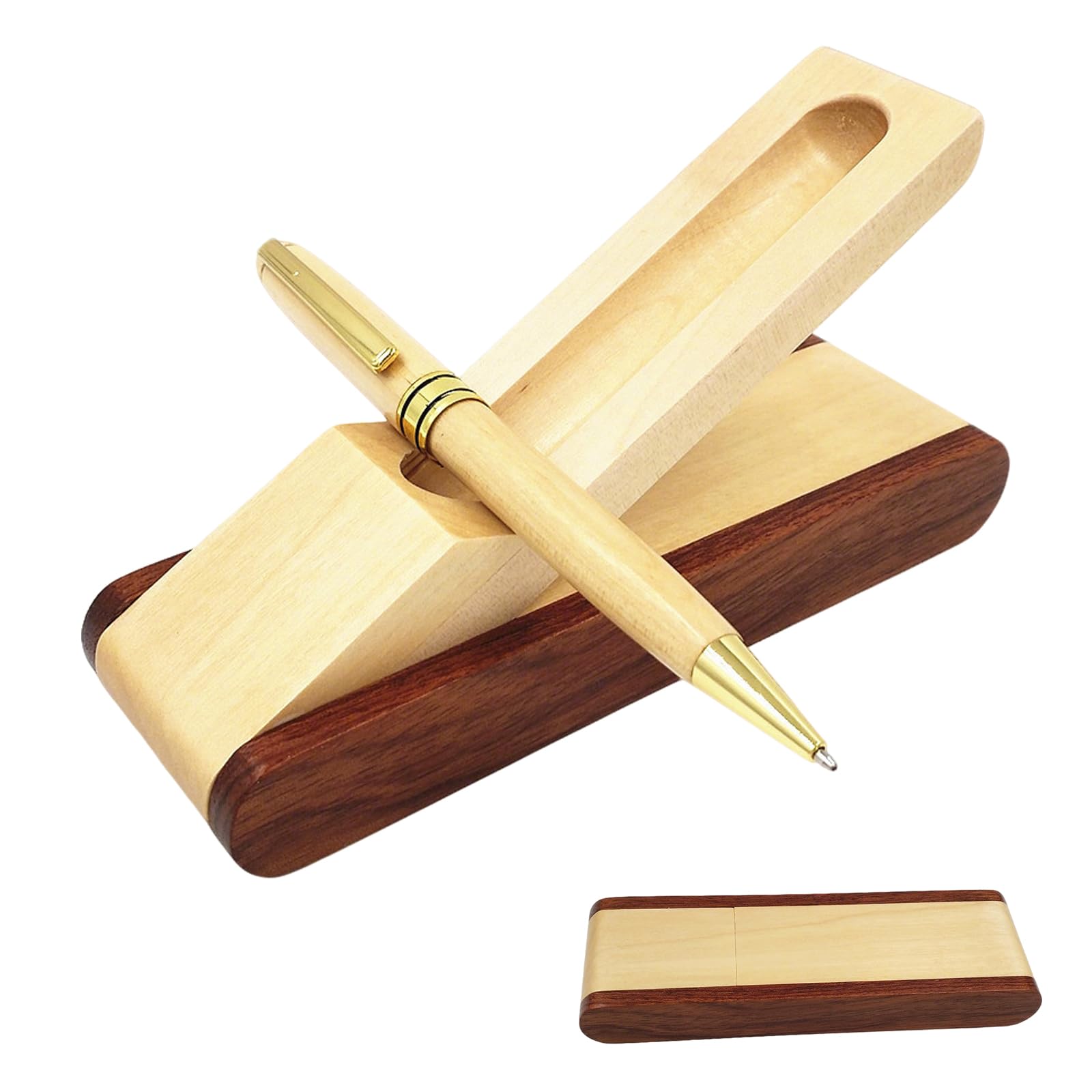 Funmo Classic Signature Pen, Vintage Handmade Natural,Personalized Handmade Wooden Ballpoint Pen,with High Quality Engraving Business Gift Box