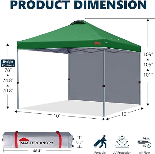 Miniatura 5 de Carpa plegable MASTERCANOPY para la playa, refugio instantáneo desplegable para la terraza, con 1 pared lateral, mejor circulación del aire para el