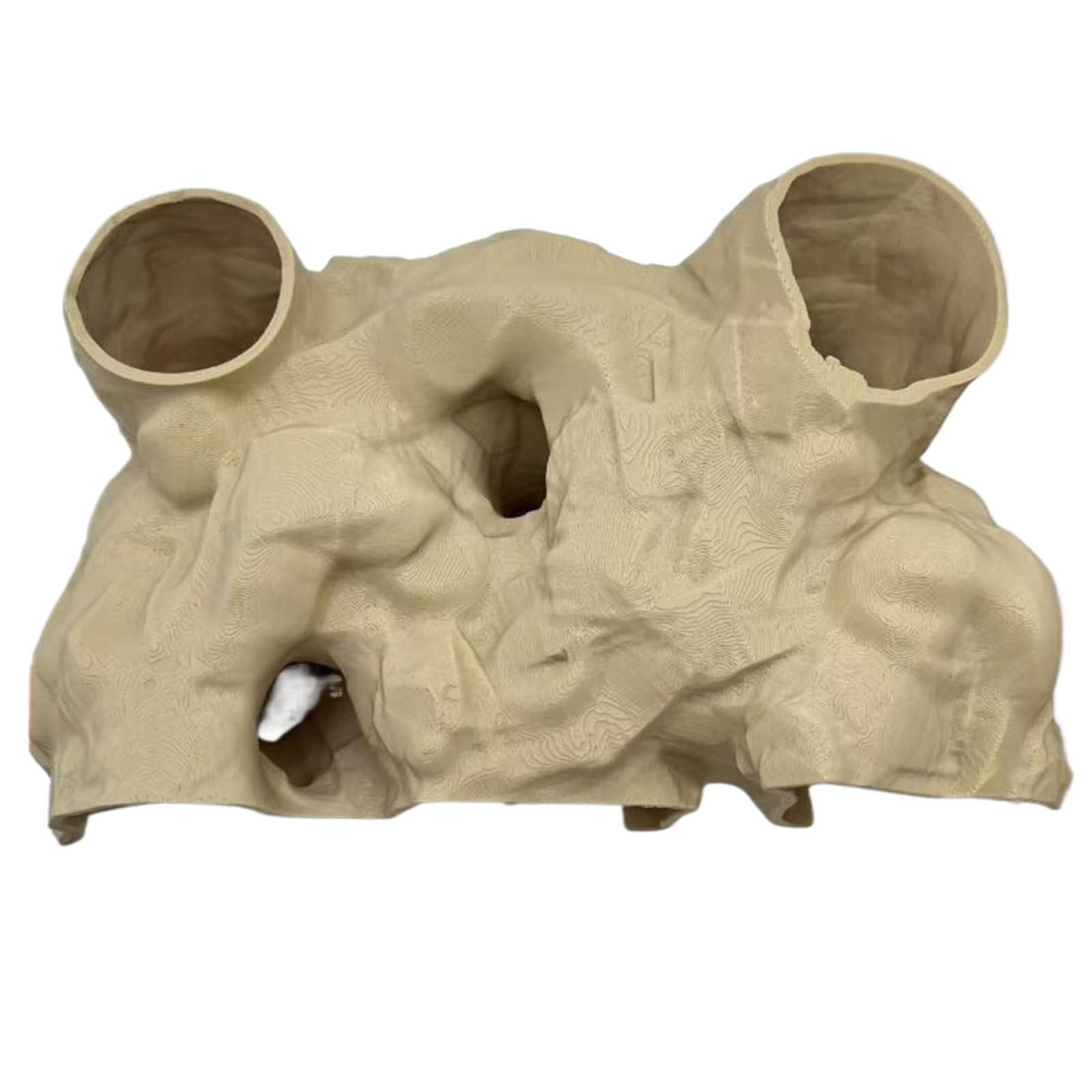 QuxetlRyz Aquarium Tunnel Decoration 3D Printed Natural Curve Cave: Fish Tank Decor & Underground Shelter for Reptiles(M 19CM)