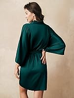 Vista 4 de AW BRIDAL - Bata estilo kimono de satén para mujer