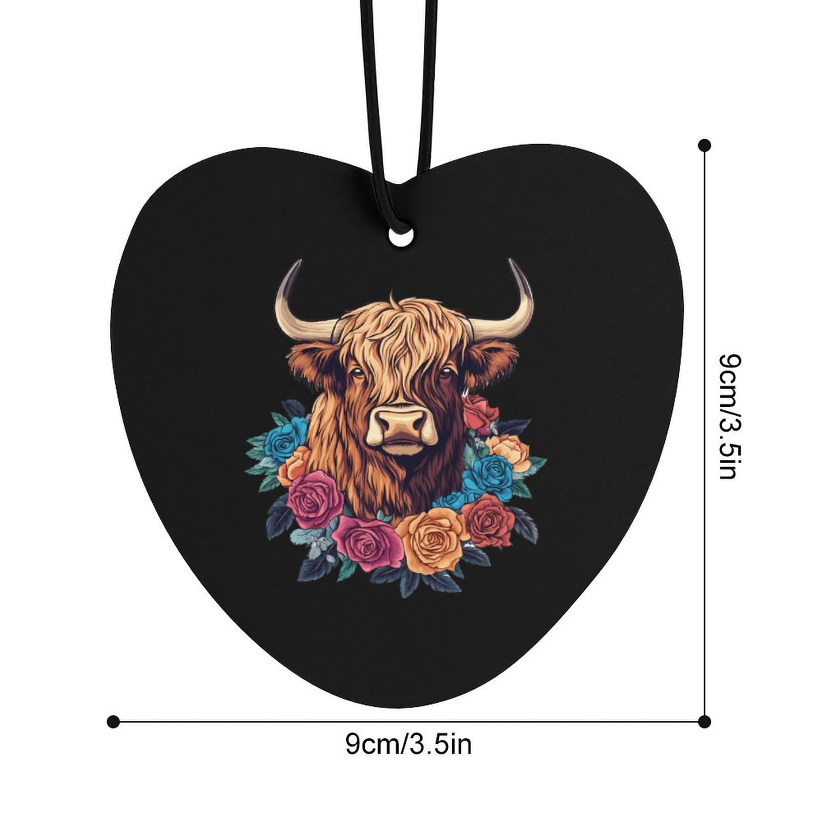 Highland Cow Car Air Freshener Hanging Aromatherapy Tablets for Car Accessories Love form
