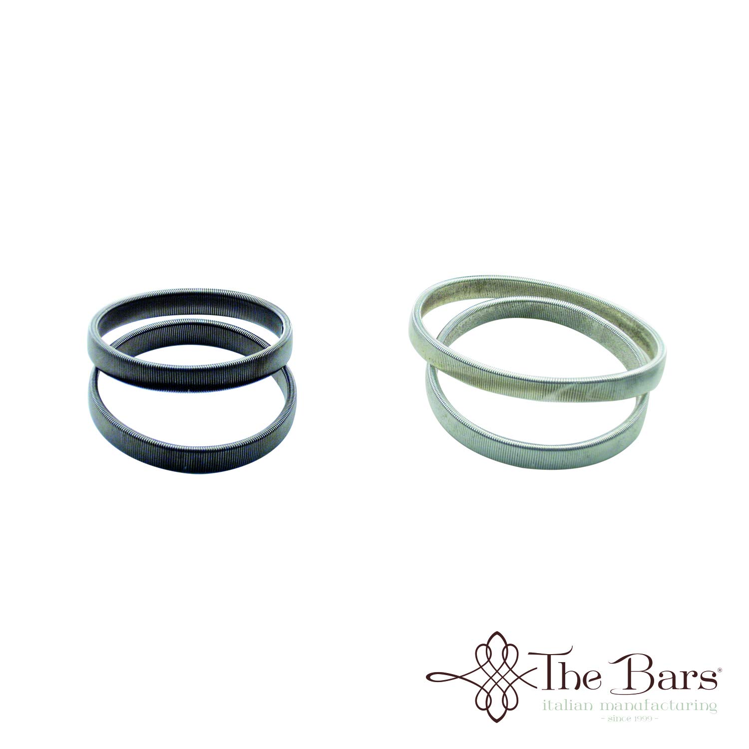 The bars 1 Paio di Reggi Manica in Metallo Colore Argento Metallico