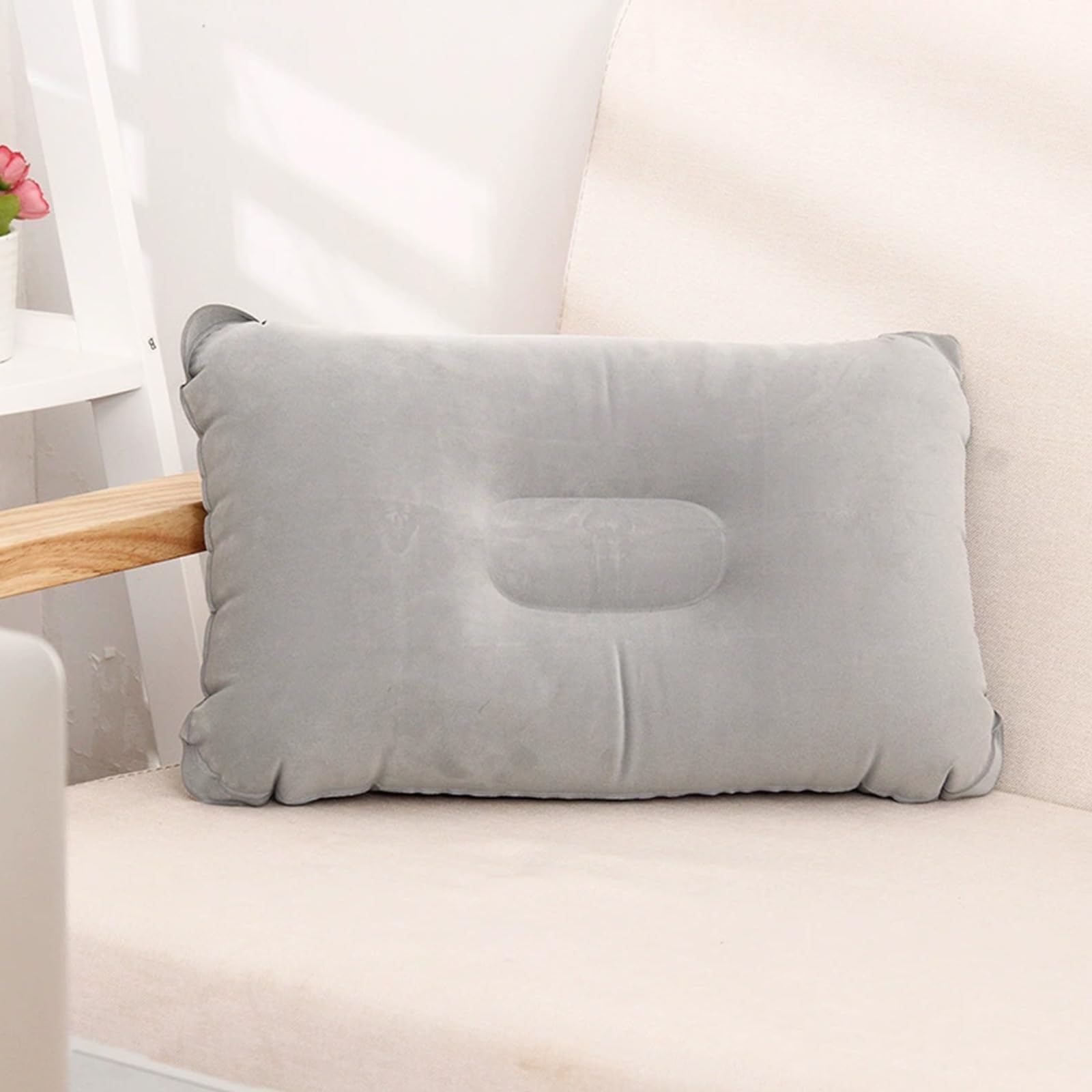 2 Piezas Almohada Hinchable Camping Cojin Playa Inflable Cojin Avion Cuello Hinchable Cojins Viaje con 2 Bolsillos con Cordón para Playa Senderismo
