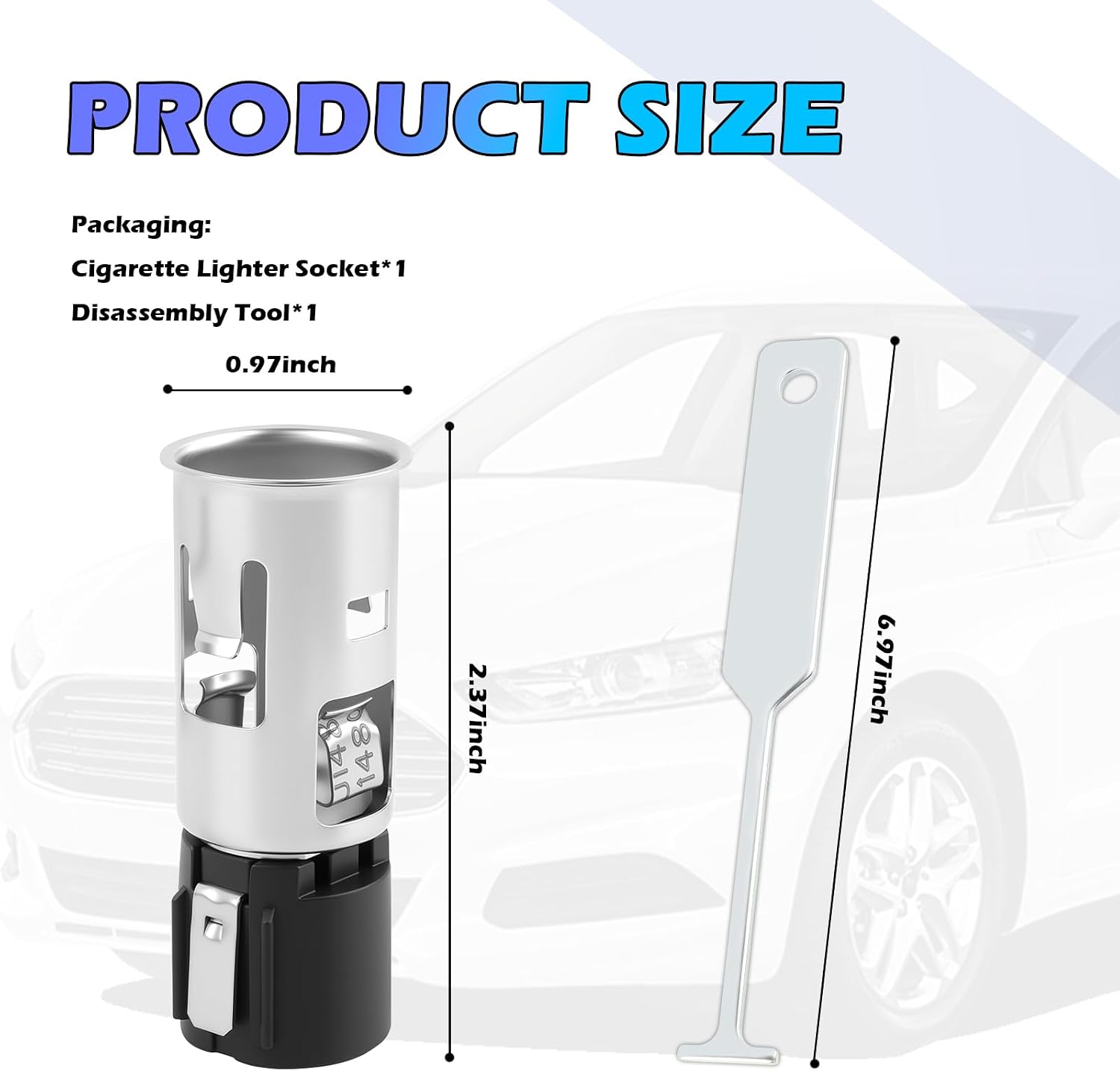 12V Cigarette Lighter Socket Replacement with Removal Tool,12V Outlet Socket OEM#25776667,Car Power Outlet as Car Cigarette Lighter Sockets Compatible with Buick Cadillac GMC