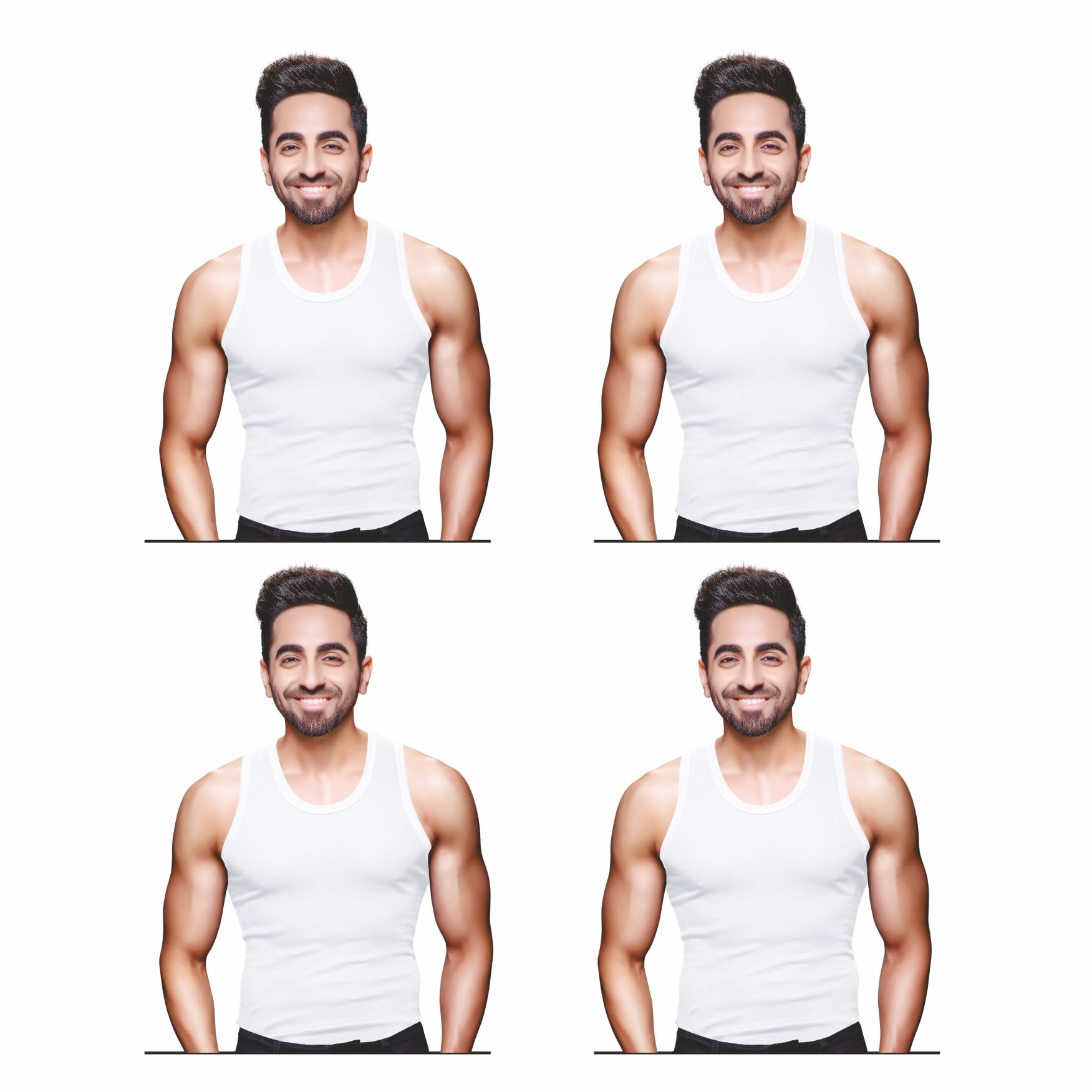 Ranjit Rocky 100% Cotton Men's Sleeveless Parker Vest (Pack of 4) (White)-image-42