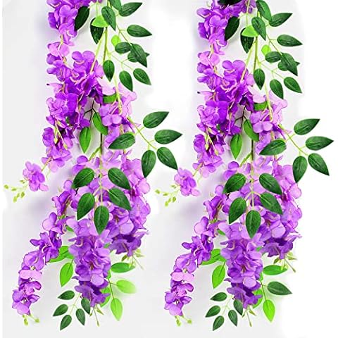 JINXIAN 2 Piezas Flores Artificiales Wisteria 180cm Cover