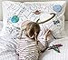 eatsleepdoodle edukacyjna przestrzeń i planety czysta bawełna miękka poszewka na poduszkę - kolor własnej bazgroły poszewka na poduszkę z planetami, rakietami, astronautami i misjami księżyca, z możliwością prania filcowego pisakami z materiału