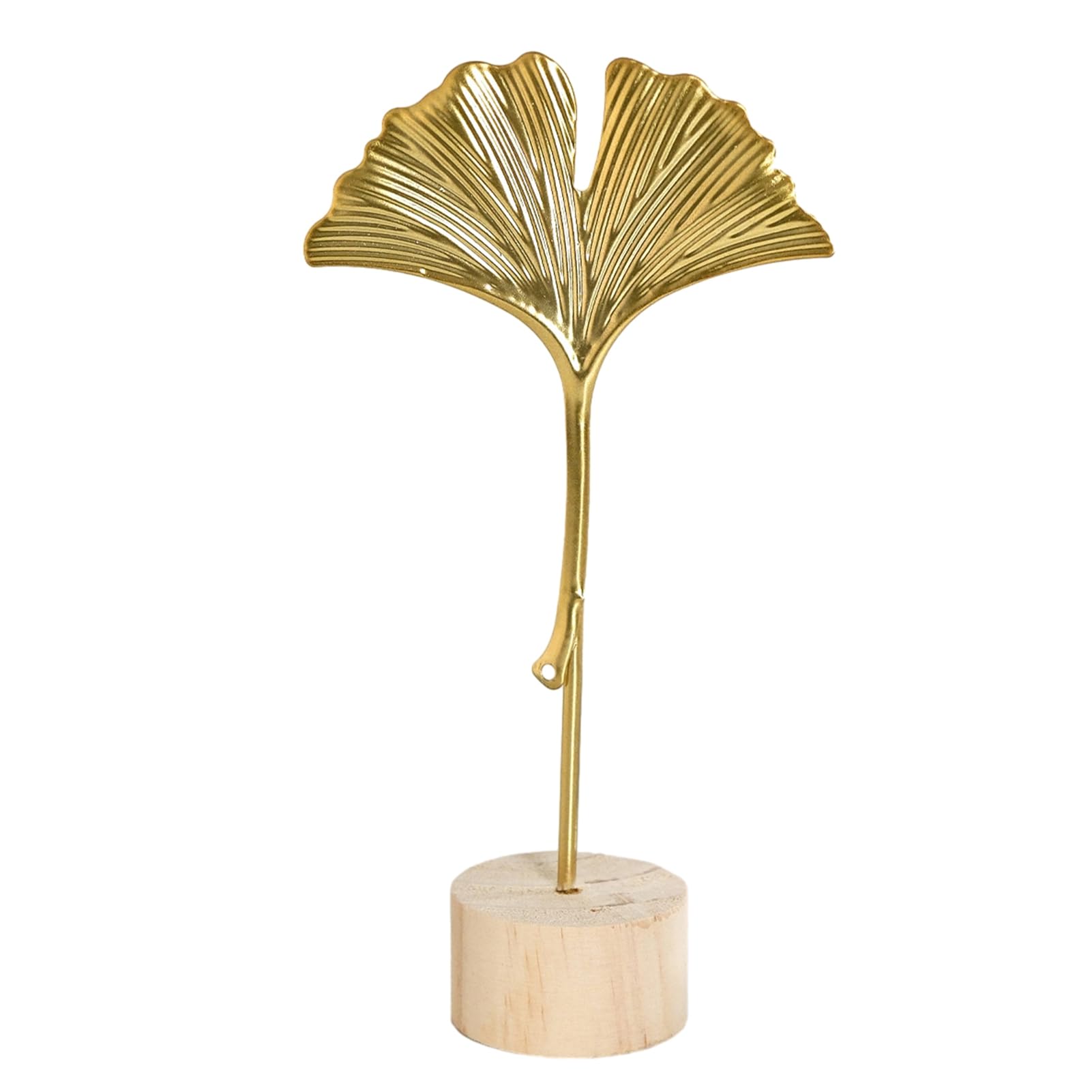 Tuxoiou Ginkgo Leaf Statue, Anti-Rust Iron Art Sculpture, Gold Botanical Metal Ornament for Living Room Wine Cabinet Home Decor Golden C