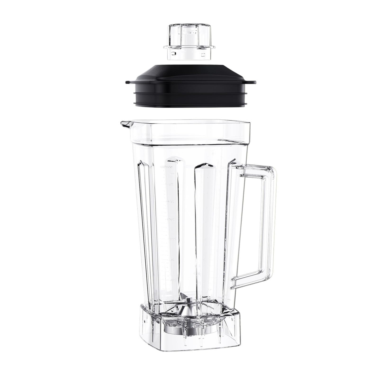 Pot carré de 2 l avec lames dentelées for Smoothie et couvercle for pièces de rechange de mélangeur Commercial