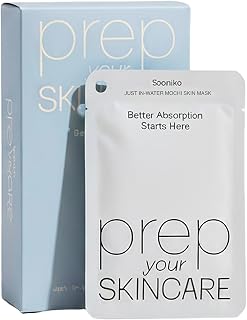 Just-In-Water Mochi Skin Mask – Korean Prep Sheet Mask for Absorption Boost, Cooling Hydration, Oil & Moisture Balance, Vegan & Non-Sticky for Sensitive Skin (10 Pack)