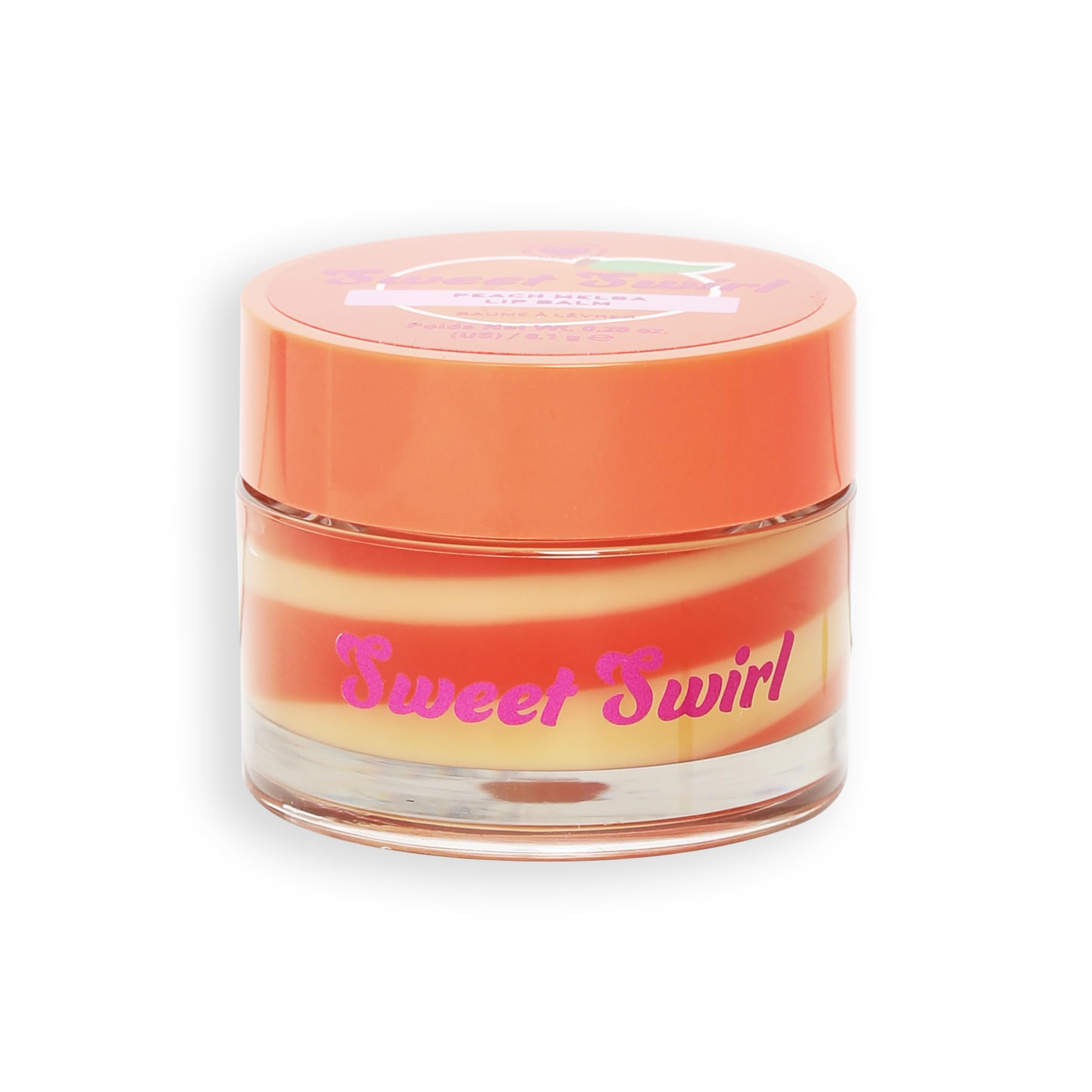 I Heart Revolution Sweet Swirl Lip Balm, Deeply Hydrated Lips Overnight With Sweet Scent, Vegan & Cruelty-Free, Peach Melba