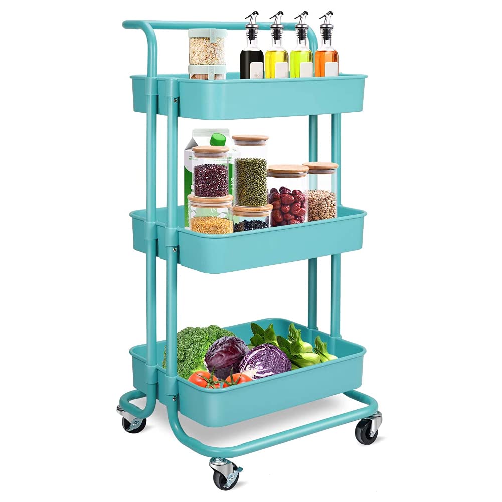 Buy GOLDFAN 3Tier Storage Trolley Cart Tower Rack Serving Trolley for