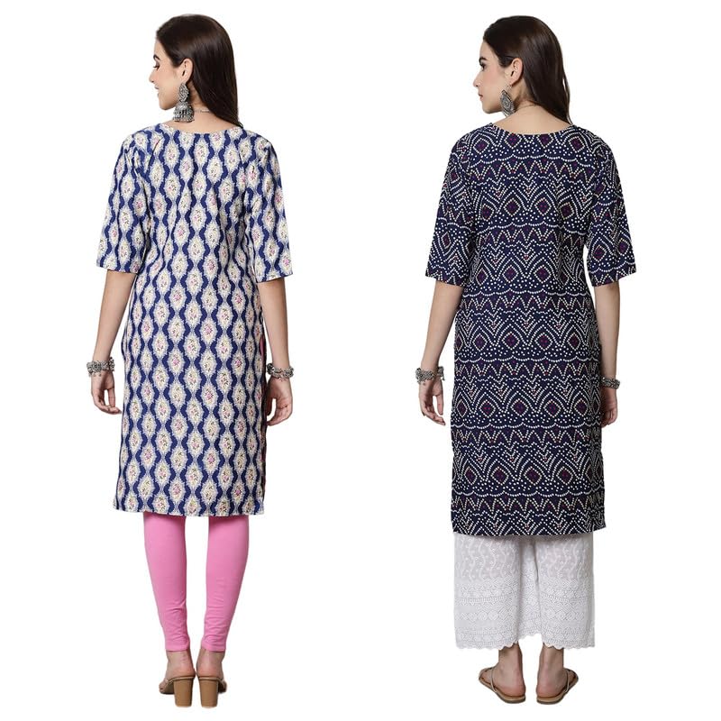 Image of 7Threads Kurti||Kurta for Women||Kurti for Women||Crepe Kurta||Kurti||Kurti Crepe for Women||Crepe Kurtis for Women||Kurtis for Women Kurtis for Women (Pack of 2)