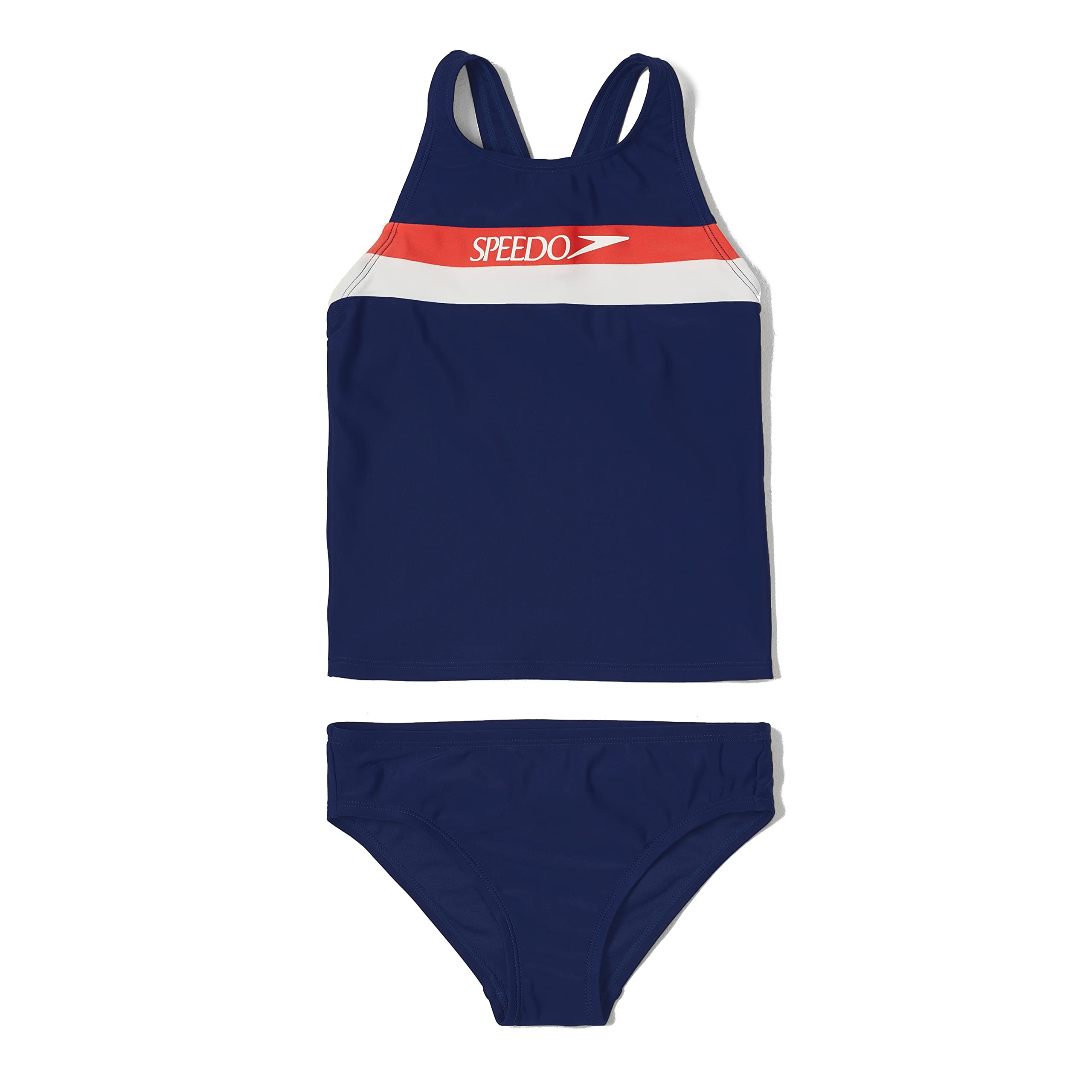 Speedo Mädchen Badeanzug Zweiteiliger Tankini mit Dicken Trägern Tankini Set (1er Pack)