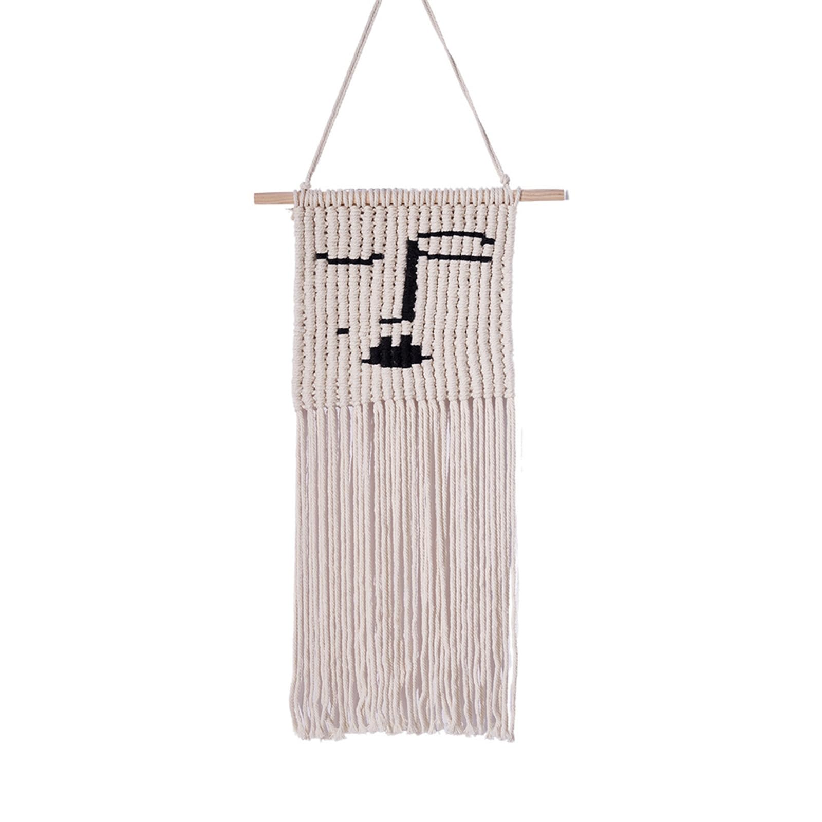 Hsioluted Beauty Portrait Face Macrames Tapestrys Handwoven Tassels Cotton Rope Tapestrys Wall Hangings Home Decorations Handwoven