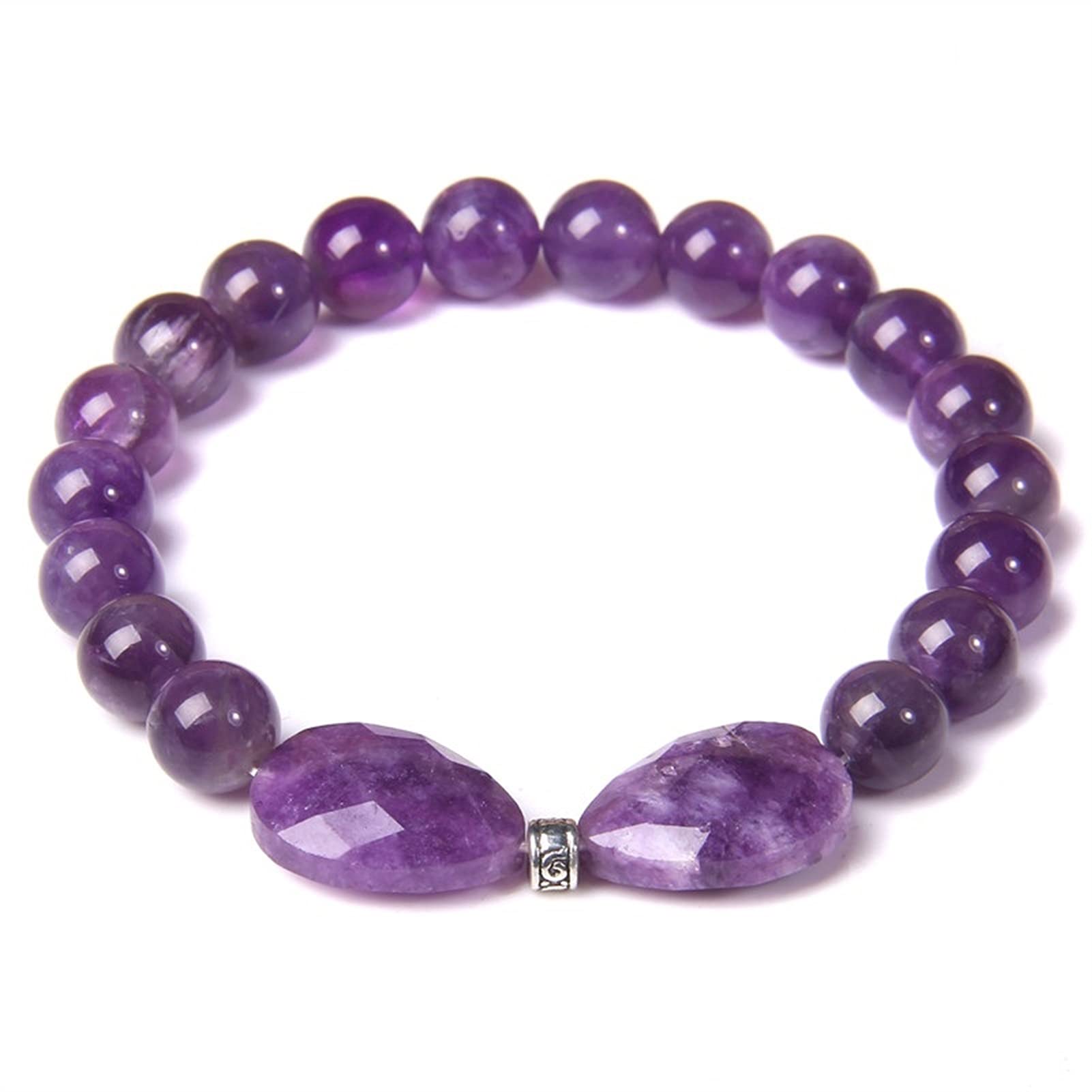Bracciale in Pietra Naturale Bracciale in Pietra Naturale da 8 mm Bracciale con Perline Reiki Quarzo Rosa Avventurina Ametiste Braccialetti con ciondoli in Cristallo Bracciale Gioielli