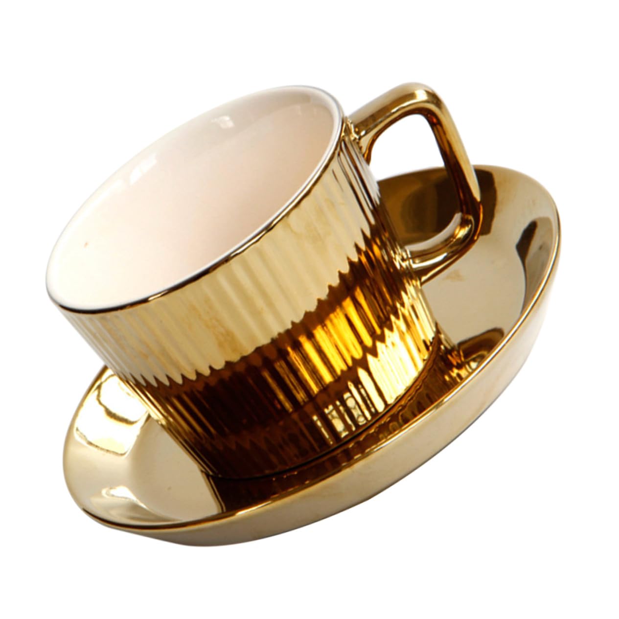 Tasse à café en céramique blanche 250 ml avec sa soucoupe assortie pour service de table