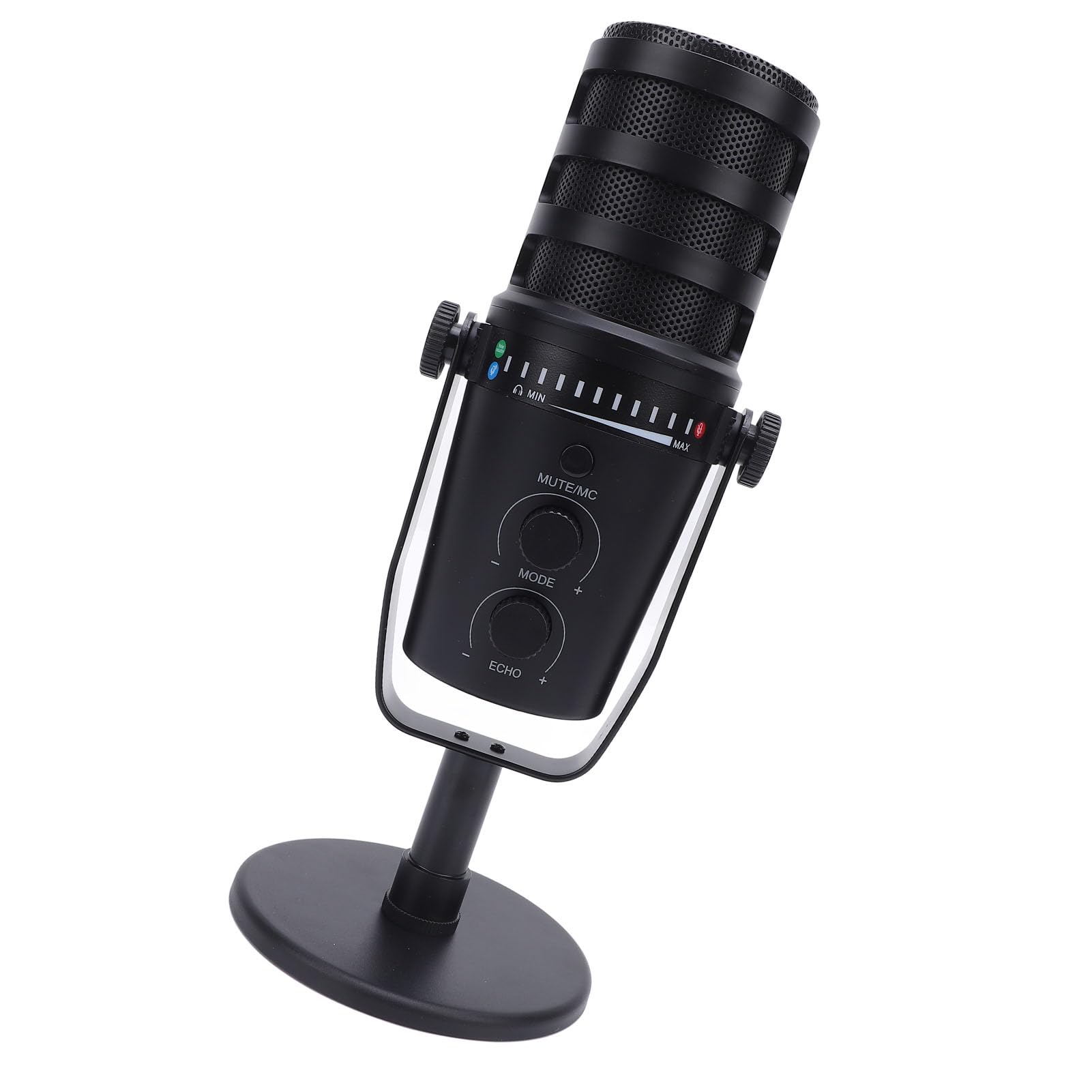 Tbest Microfono Dinamico Professionale XLR USB Microfono a Condensatore Cardioide con Supporto in Metallo Manopola Multifunzione Regolabile per Registrazione Dal Vivo Giochi Streaming