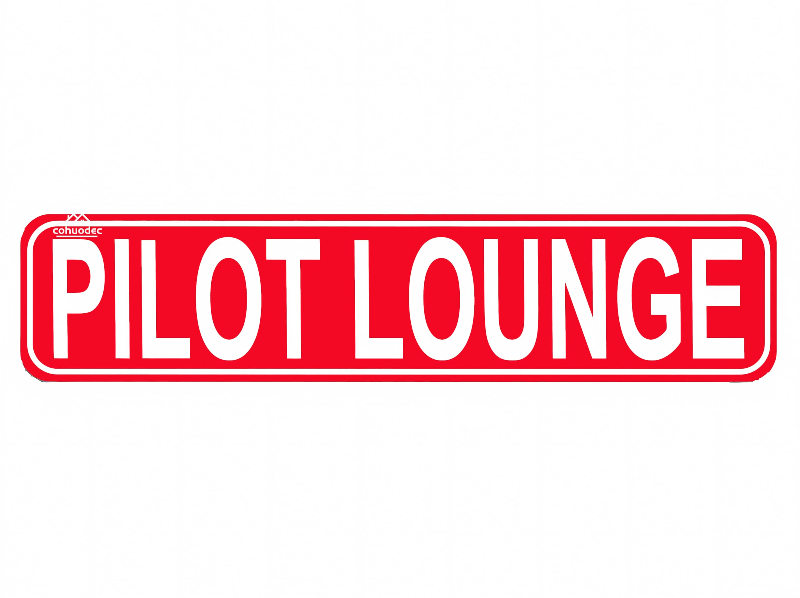 Pilot Lounge Decor,Aviation Airplane Or Plane Hangar Metal Sign Door Name Plate Plaque Novelty Sign for Farm House Garage Wall Decor Red Tin Sign 4x16 Inch