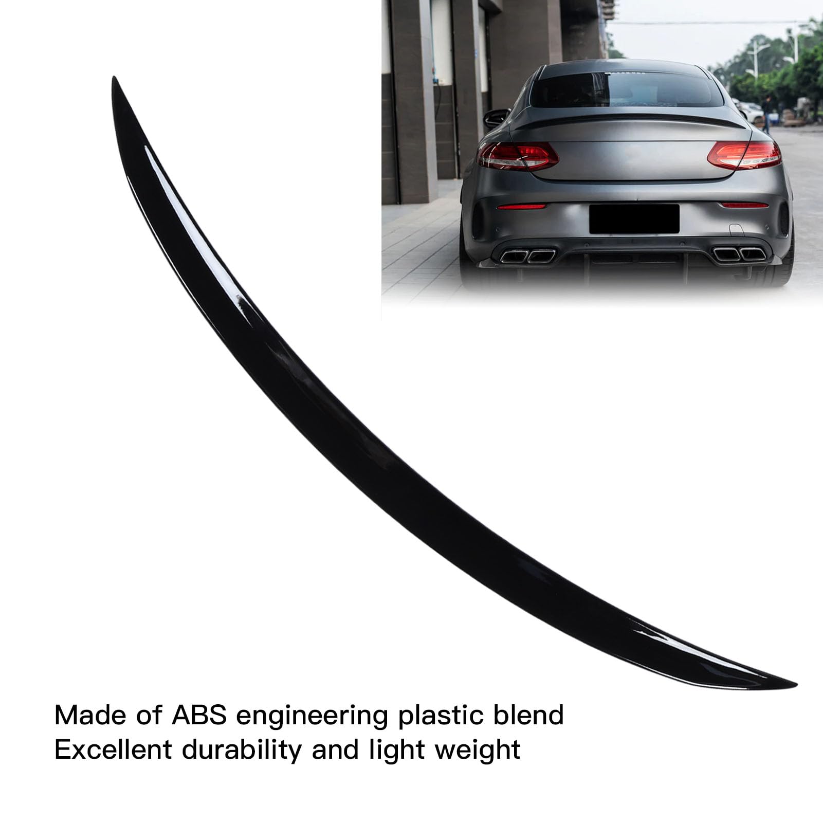 aileron arrière de Voiture pour Remplacement d'extension d'aile de becquet de Coffre de Style AMG pour CLA C118 W118 CLA45 (Noir Brillant)