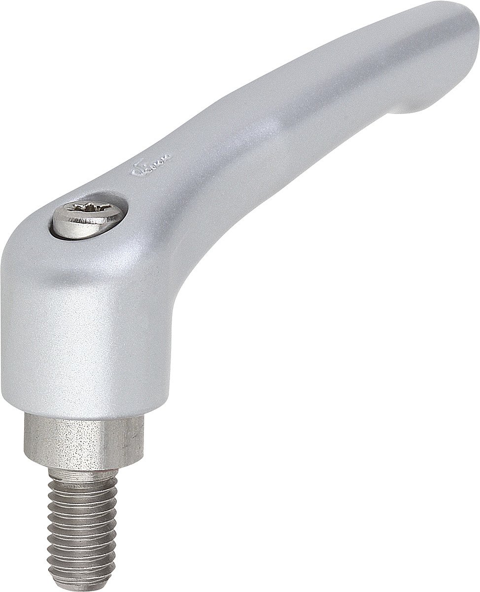 Toggle Clamp Lever Size 4 M12x40 Zinc, Silver Metallic: Stainless Steel, Pack of 1, k0123.4123x40