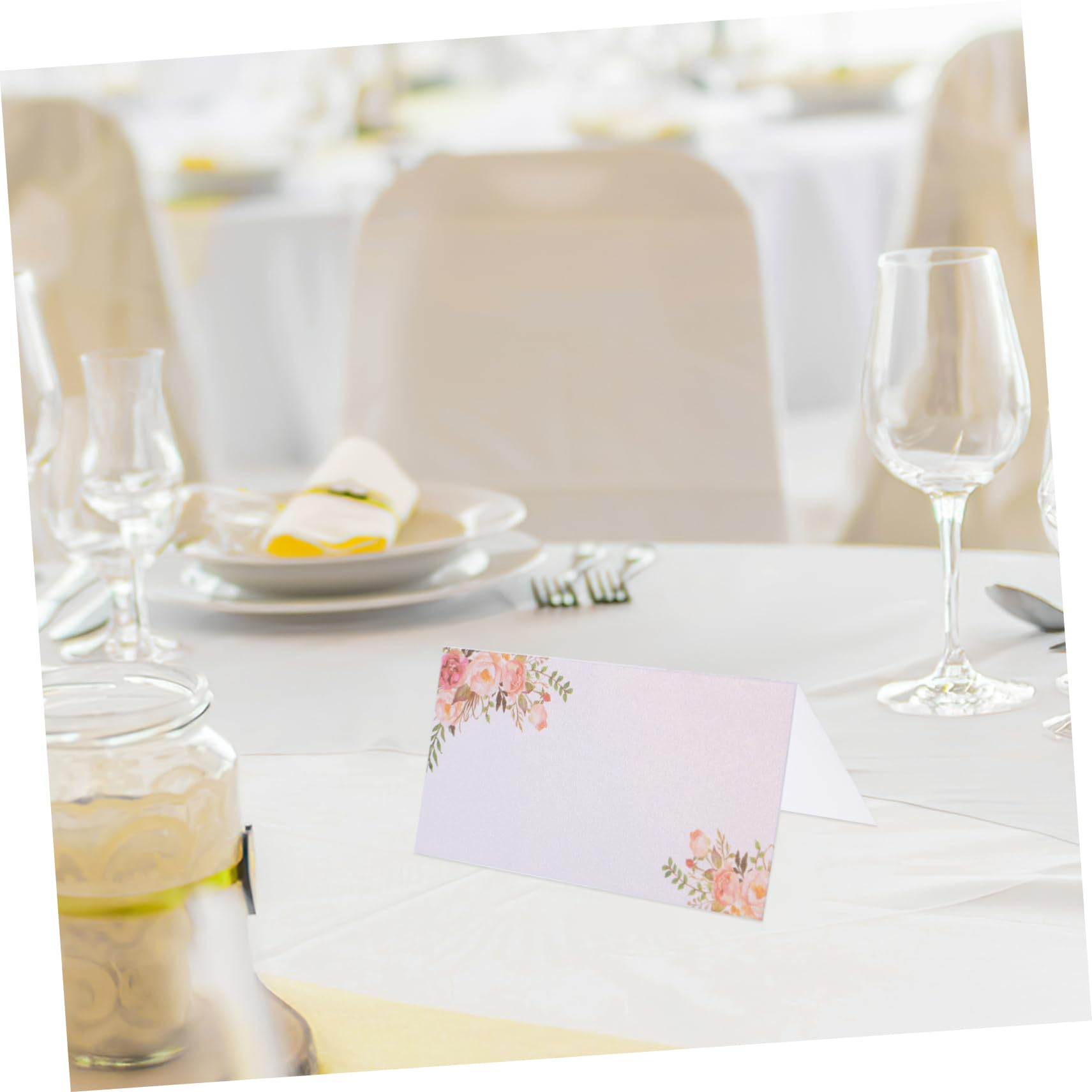 STOBAZA 3 Sätze Hochzeit Tischkarten Mit Blumenmotiven Beschreibbare Platzkarten Für Hochzeitsdeko Und Feiern Für Rustikale Hochzeiten Und Partys 50 Stück * 3